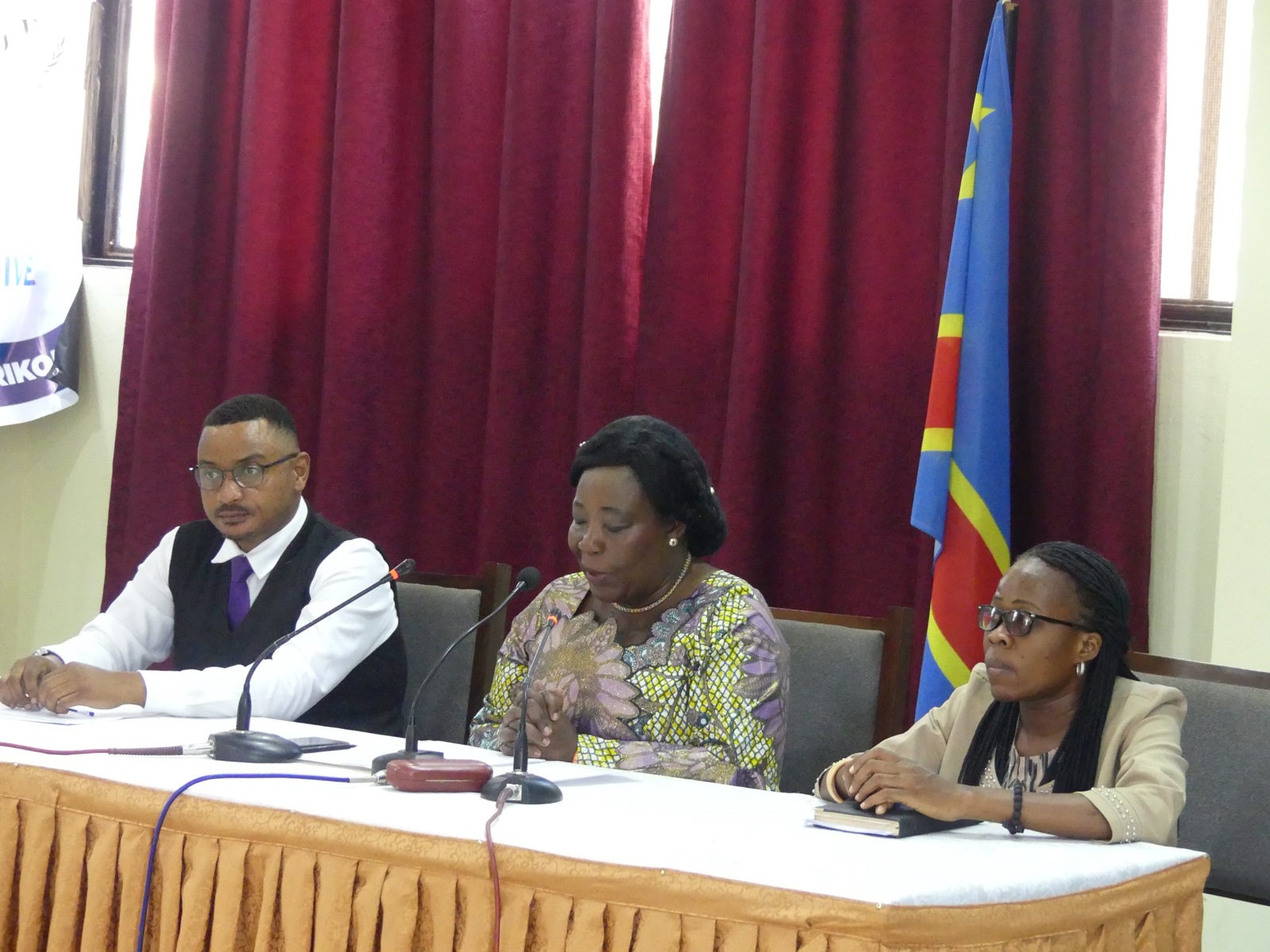 Provincial authorities and Justice Plus at the launch of the reparations project for survivors in Bunia